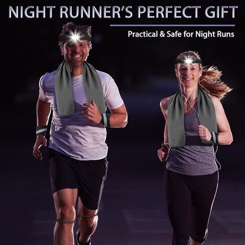 21 Pcs Runner Gift Set Marathon Gifts for Runners Men Women Running Accessories Includes Headlamp, Foldable Water Bottle, Visor, Headband, Cooling Towel, Wristband, Sock & More in Saudi Arabia