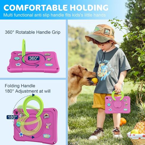 حافظة كمبيوتر لوحي Fire HD 10 للأطفال، (الجيل الثالث عشر/الحادي عشر، إصدار 2023/2021)، غطاء واقٍ خفيف الوزن مقاوم للصدمات بمسند يدور 360 درجة من Ubearkk أزرق in Kuwait