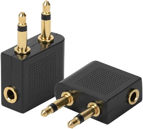 2 Pack Airplane Headphone Adapter, Gold Plated 3.5mm, Flight Audio Socket in Saudi Arabia
