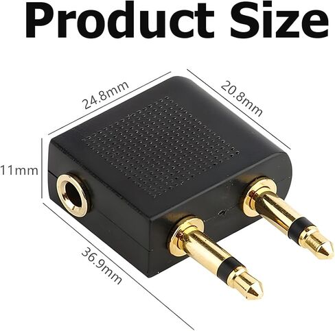 2 Pack Airplane Headphone Adapter, Gold Plated 3.5mm, Flight Audio Socket in Saudi Arabia
