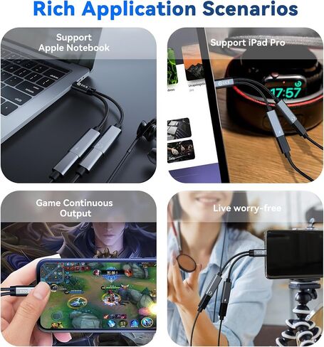 USB Type C to 3.5mm Headphone and Charger Adapter,2 in 1 USB C to Aux Audio Jack Hi-Res DAC with Charging for Earphones,Compatible with Samsung Galaxy S25/S24/S23/S22+ (USB-3.5MM, 1Pack) in Kuwait