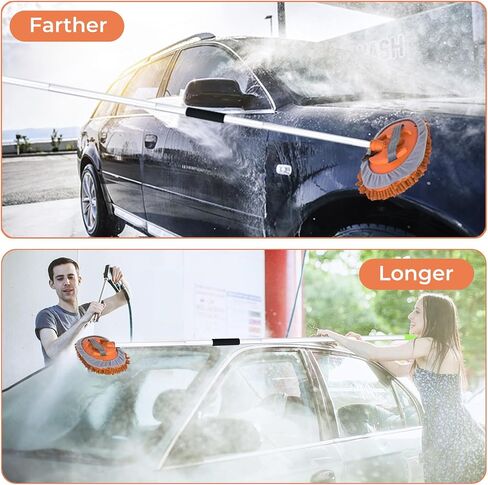 Windshield Cleaner, Car Windshield Cleaning Tool with 3 Reusable and Washable Microfiber Pads and Extendable Handle Microfiber Car Window Cleaner in Kuwait