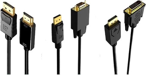 Plated DP to V/GA DVI HDMI Cable Adapter HD 1080P for Computer PC HDTV Projector M>oni>tor Display Port V/GA Converter(1.8m DP to DVI) in Saudi Arabia