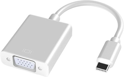 محول كابل USB C إلى أنثى V/GA ​​TY>pe C محول USB 3.1 إلى V/GA ​​لجهاز Pro Air 2019 Chromebook S9/S8 (فضي) in Kuwait