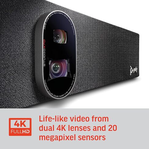 Poly Studio X70 Video Bar + TC8 Touch Controller (Plantronics + Polycom) - 4K Audio & Video Conferencing for Large Conference Rooms - Camera, Speakers, Mics - Works with Teams, Zoom & More (Renewed) in Saudi Arabia