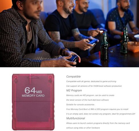 Yoidesu Game Memory Card, Function, Large Storage Space for, M2 Program, Easy to Use (Transparent Red) in Saudi Arabia