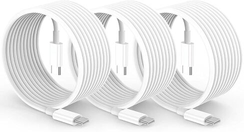 كابل USB C إلى USB C (3 حزم 6أقدام) كابل شاحن هاتف من النوع C بقدرة 60 وات لسلسلة iPhone 17 16 15، وSamsung S25/S24/23، وiPad Pro Air، وMacBook Pro وشاحن USB C آخر in Saudi Arabia