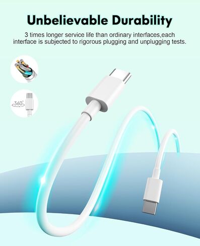 كابل USB C إلى USB C (3 حزم 6أقدام) كابل شاحن هاتف من النوع C بقدرة 60 وات لسلسلة iPhone 17 16 15، وSamsung S25/S24/23، وiPad Pro Air، وMacBook Pro وشاحن USB C آخر in Saudi Arabia