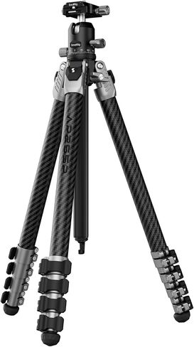 SmallRig 63" Portable Travel Tripod for iPhone and Camera, 160cm Carbon Fiber Video Tripod Stand with Compact Size 52cm/ 20.5" but 3kg Playload Fluid Head for Outdoor Photography AP255Pro in Saudi Arabia