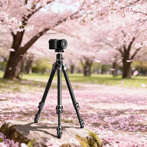 SmallRig 63" Portable Travel Tripod for iPhone and Camera, 160cm Carbon Fiber Video Tripod Stand with Compact Size 52cm/ 20.5" but 3kg Playload Fluid Head for Outdoor Photography AP255Pro in Saudi Arabia