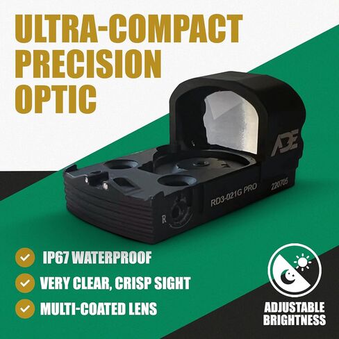 ADE RD3-021-PRO NUWA-PRO Motion Awake Green Reticle Dot Sight for Springfield Hellcat OSP/PRO, Sig P365XL Spectre Comp, Canik TP9 Elite SC/Mete MC9, SW Shield X, CSX E-Series in Saudi Arabia