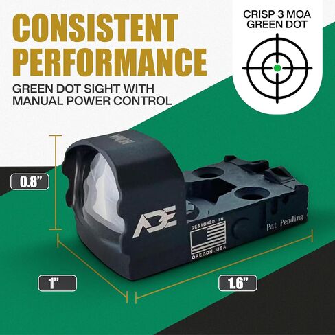 ADE RD3-021-PRO NUWA-PRO Motion Awake Green Reticle Dot Sight for Springfield Hellcat OSP/PRO, Sig P365XL Spectre Comp, Canik TP9 Elite SC/Mete MC9, SW Shield X, CSX E-Series in Saudi Arabia