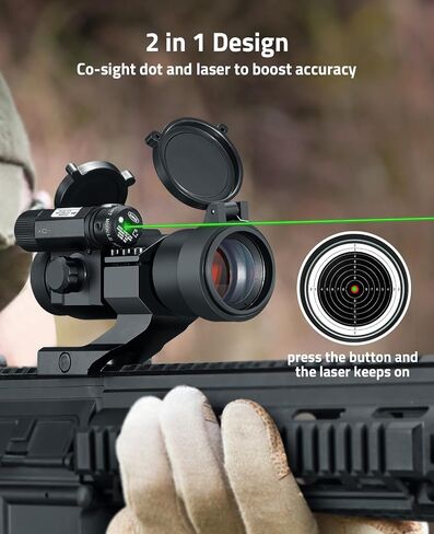 CVLIFE 1x30mm Red Dot Sight Scope with Green Laser Reflex Sight for 20mm Cantilever Mount in Saudi Arabia