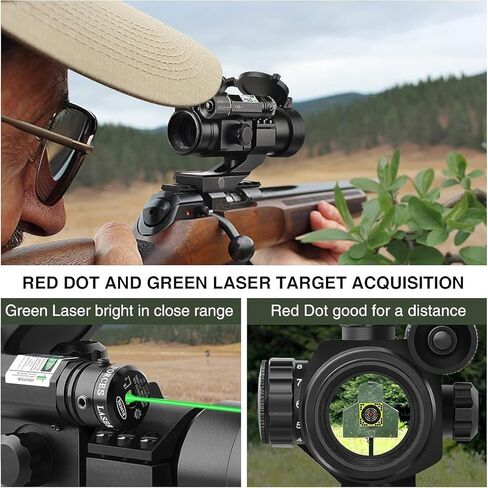 CVLIFE 1x30mm Red Dot Sight Scope with Green Laser Reflex Sight for 20mm Cantilever Mount in Saudi Arabia