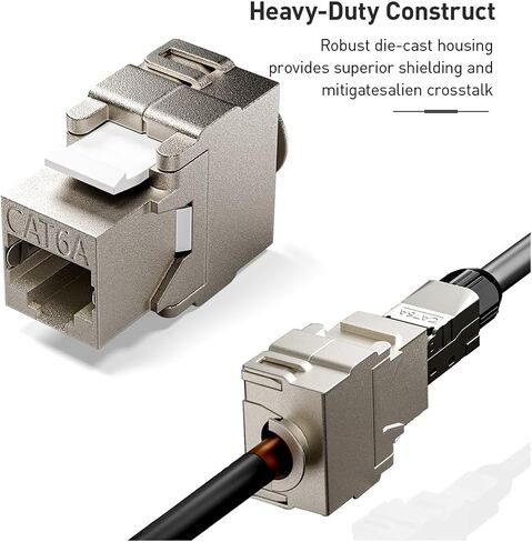 CAT6A RJ45 Shielded Module STP Zinc Alloy 10GB Network Adapter Coupler Module Jack(2pcs) in Saudi Arabia
