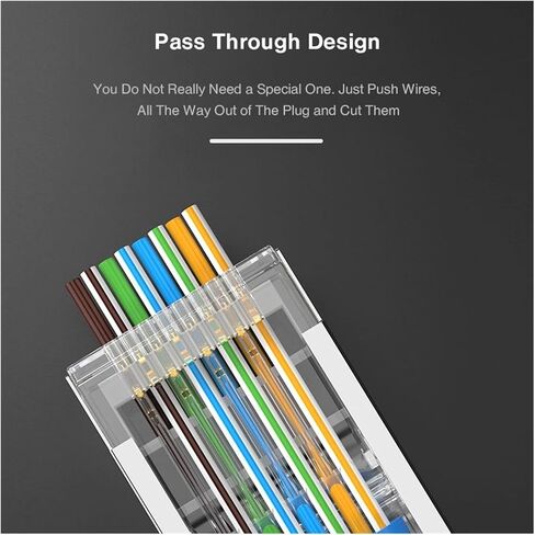 RJ45 CAT6 محمية موصل مستقيم تجعيد المكونات المعيارية 3 دبوس 8P8C مطلية بالذهب لموصلات كابل إيثرنت STP (10 قطع، OD 1.2 مم) in Saudi Arabia