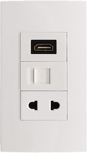 HDMI 2.0 RJ45 Ethernet CAT6 Gigabit Network Card Connector Wall Mount Panel 2-pin 10A Power Socket in Saudi Arabia