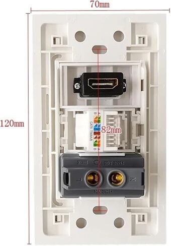 HDMI 2.0 RJ45 Ethernet CAT6 Gigabit Network Card Connector Wall Mount Panel 2-pin 10A Power Socket in Saudi Arabia