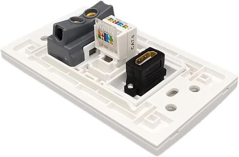 HDMI 2.0 RJ45 Ethernet CAT6 Gigabit Network Card Connector Wall Mount Panel 2-pin 10A Power Socket in Saudi Arabia
