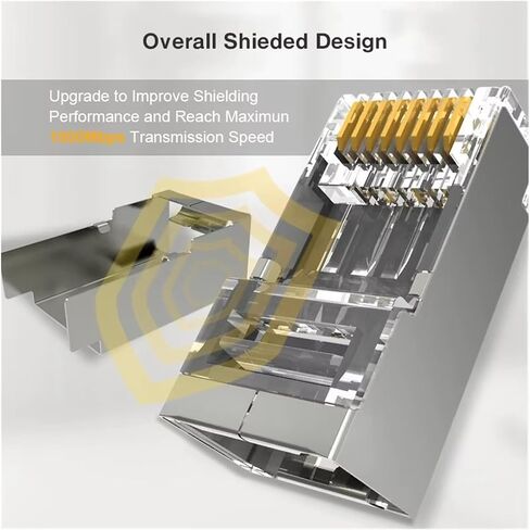 CAT6 RJ45 Connector Network Cable Modular Plug Crimp Shielded Gold-Plated 1.1mm Female Connector for Ethernet Cable(30PCS) in Saudi Arabia
