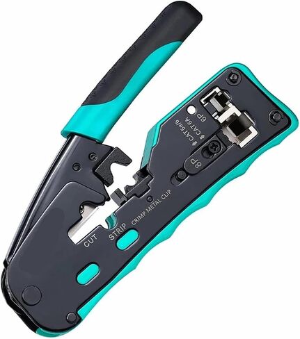 أداة العقص RJ45 Cat5e Cat6 Cat6a Cat7 أداة العقص لموصلات RJ11/RJ12 القياسية وموصلات RJ45 المستقيمة (أصفر) in Saudi Arabia