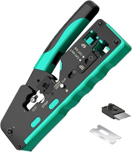 أداة العقص CAT7 RJ45، كماشة كابل الشبكة المستقيمة، قاطع الأسلاك لمقابس CAT7، CAT6a، CAT6، CAT5e، وCAT5 (أزرق) in Saudi Arabia