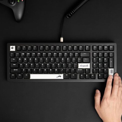 MONSGEEK M2 V5 VIA لوحة مفاتيح ميكانيكية من الألومنيوم سريعة التحرير ثلاثية الأوضاع مع بيانو أسود قابل للتبديل بسرعة 8000 مللي أمبير في الساعة RGB ومفتاح وردي ممتاز مُزلق مسبقًا in Kuwait