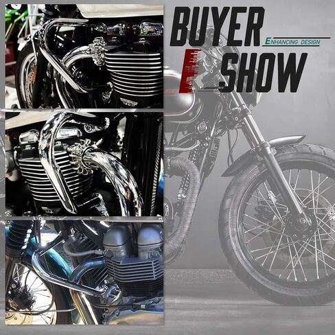 حانات تحطم من أجل Triumph Bonneville Bobber Bonneville T100 T120 Street Twin Cup Thruxton 1200 R Motorcycle Steel Highway Engine Guard Frame Frame Frame Frame 2016 2018 2018 2019 2020 2021 (Black) in Saudi Arabia