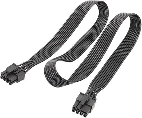 كابل تمديد الرسومات PCIe 8pin إلى 6+2Pin V/GA ​​GPU 8 Pin إلى 6pin PSU كابل إمداد الطاقة لبطاقة فيديو الكمبيوتر (90 سم) in Kuwait
