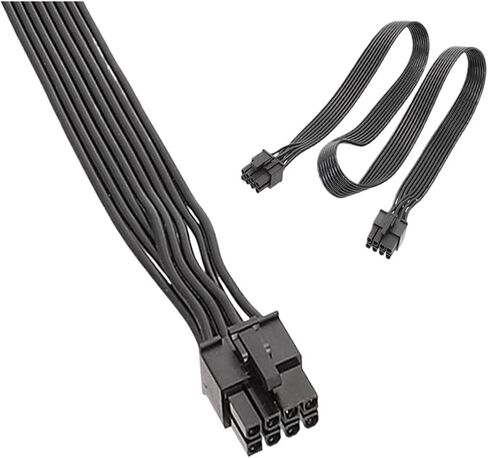 كابل تمديد الرسومات PCIe 8pin إلى 6+2Pin V/GA ​​GPU 8 Pin إلى 6pin PSU كابل إمداد الطاقة لبطاقة فيديو الكمبيوتر (90 سم) in Kuwait