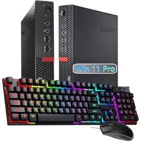كمبيوتر لينوفو ثينك سنتر M710Q ميني تايني بيزنس المكتبي، ويندوز 11 برو، كور i5-6500T، ذاكرة وصول عشوائي 16 جيجا، 256 جيجا اس اس دي، لوحة مفاتيح، ماوس، منفذ عرض، واي فاي (متجدد) in Kuwait