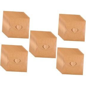 50Pcs Kraft Paper Envelopes for CD/DVD Storage Blank Vintage Design with Heart Button for Party Favors and Photo Albums in Saudi Arabia