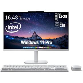 كمبيوتر مكتبي الكل في واحد من Lenovo مزود بوحدة معالجة مركزية Intel فائقة السرعة رباعية النواة| شاشة 24 بوصة كاملة الوضوح| ذاكرة وصول عشوائي سعة 32 جيجابايت، ومحرك أقراص PCIe SSD سعة 1 تيرابايت| واي فاي 6| بلوتوث| USB، منفذ إيثرنت | ويندوز 11 | مخرج اتش د in Kuwait