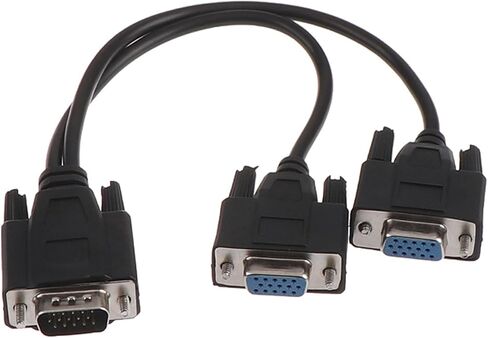 2020 N/ew 15Pin V/GA ​​ذكر إلى 2 فولت/GA Svga شاحن أنثي الفاصل فيديو M>oni>tor كابل in Saudi Arabia