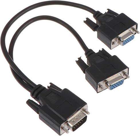 2020 N/ew 15Pin V/GA ​​ذكر إلى 2 فولت/GA Svga شاحن أنثي الفاصل فيديو M>oni>tor كابل in Saudi Arabia