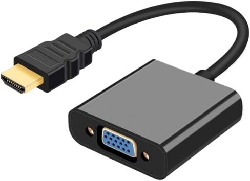 HDMI متوافق مع محول V/GA ​​مع مصدر طاقة HDMI ذكر إلى محول V/GA ​​أنثى HD 1080P لأجهزة الكمبيوتر المحمولة P;S/4 TV Box TV (أسود مع صوت) in Saudi Arabia