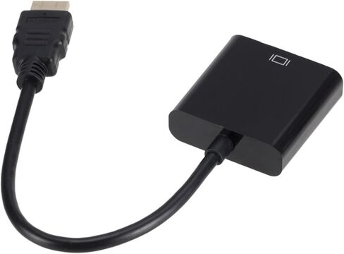 HDMI متوافق مع محول V/GA ​​مع مصدر طاقة HDMI ذكر إلى محول V/GA ​​أنثى HD 1080P لأجهزة الكمبيوتر المحمولة P;S/4 TV Box TV (أسود مع صوت) in Saudi Arabia