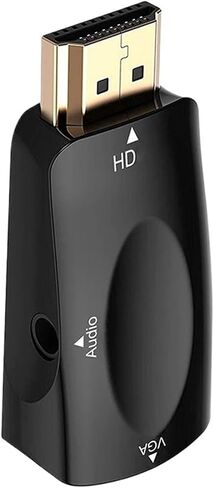 HDMI-Compatible Male to V/GA Female Adapter with 3.5mm Ja-ck Full HD 1080P for PC TV Box Computer Display Projector(Black with Cable) in Saudi Arabia