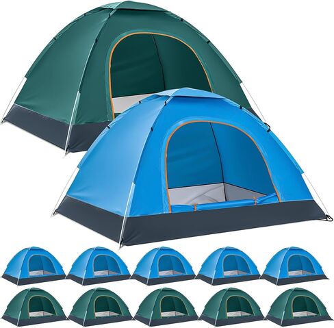 Woanger 10 Pack Bulk 2 Person Camping Tents for Homeless Lightweight Outdoor Tent with Rain Fly and Carrying Bag Waterproof Windproof Setup Pop Up for Homeless Camping Backpacking in Saudi Arabia