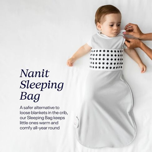 Nanit Breathing Wear Sleeping Bag 100% Cotton Baby Sleep Sack - Works Pro Baby Monitor to Track Breathing Motion Sensor-Free, Real-Time Alerts, Size Medium, 6-12 Months, Midnight Blue in Saudi Arabia