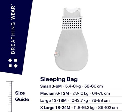 Nanit Breathing Wear Sleeping Bag 100% Cotton Baby Sleep Sack - Works Pro Baby Monitor to Track Breathing Motion Sensor-Free, Real-Time Alerts, Size Medium, 6-12 Months, Midnight Blue in Saudi Arabia