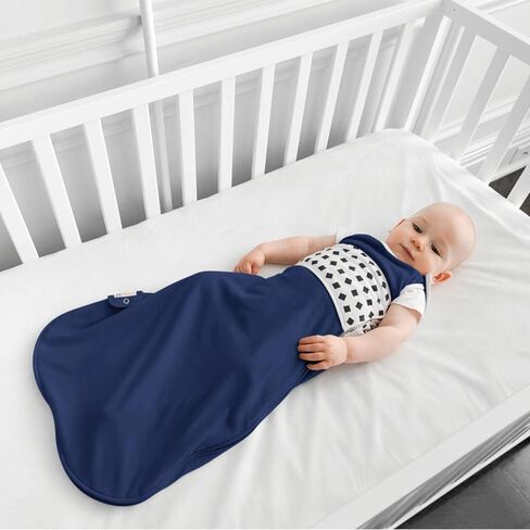 Nanit Breathing Wear Sleeping Bag 100% Cotton Baby Sleep Sack - Works Pro Baby Monitor to Track Breathing Motion Sensor-Free, Real-Time Alerts, Size Medium, 6-12 Months, Midnight Blue in Saudi Arabia