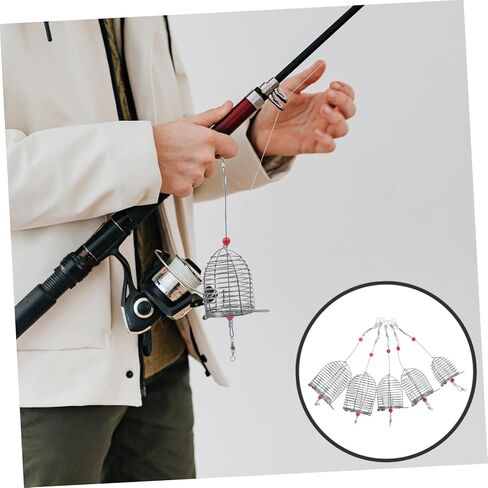5pcs Fishing Cage Fishing Bait Bait Cage Fishing Cage Fishing Lure Cage Fishing Basket Fishing Supplies in Saudi Arabia