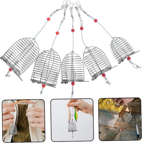 5pcs Fishing Cage Fishing Bait Bait Cage Fishing Cage Fishing Lure Cage Fishing Basket Fishing Supplies in Saudi Arabia