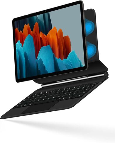 حافظة لوحة المفاتيح السحرية لجهاز سامسونج جالاكسي تاب S11 الترا 14.6 بوصة SM-X930/X936B حافظة لوحة المفاتيح اللاسلكية الإنجليزية مع لوحة التتبع العائمة الكابولي لوحة التتبع متعددة اللمس (أسود) (لوحة اللمس الخلفية) in Kuwait