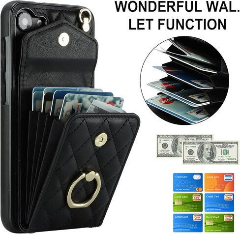 Phone Case for Samsung Galaxy S25 Plus S25+ 5G Wallet Cover with Tempered Glass Screen Protector Wrist Strap Ring RFID Blocking Card Holder Cell S25Plus 25S + S 25 25+ SM-S936U Women Girls Dark Purple in Kuwait