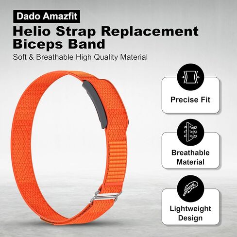 حزام بديل من النايلون للعضلة ذات الرأسين، متوافق مع حزام Amazfit Helio - حزام رياضي قابل للتعديل وجيد التهوية لتتبع اللياقة البدنية، مريح للارتداء طوال اليوم in Kuwait
