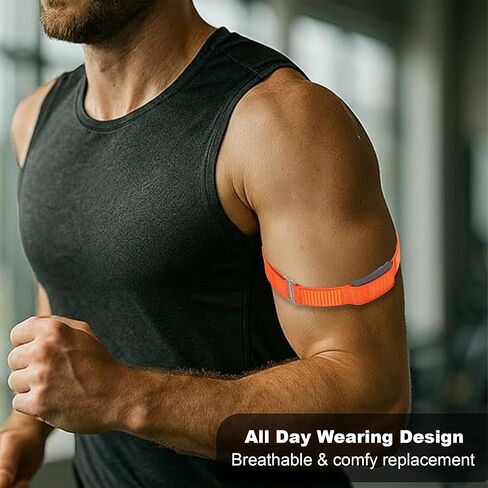 حزام بديل من النايلون للعضلة ذات الرأسين، متوافق مع حزام Amazfit Helio - حزام رياضي قابل للتعديل وجيد التهوية لتتبع اللياقة البدنية، مريح للارتداء طوال اليوم in Kuwait