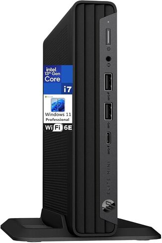 HP Elite Mini 600 G9 Business Desktop Computer, Intel 13 Cores i7-13700T up to 4.9GHz, 32GB DDR5 RAM, 512GB PCIe SSD, WiFi 6, Bluetooth, RJ-45, Type-C, HDMI, KB and Mouse, Windows 11 Pro in Saudi Arabia