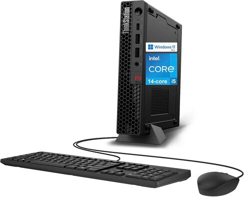Lenovo ThinkStation P3 Tiny Desktop Computer, 20-core Intel Core i7-14700 vPro, 64GB DDR5, 2TB SSD, Display Port + HDMI, WiFi 6, RJ-45, USB-C, Wired Keyboard & Mouse, Windows 11 Pro in Saudi Arabia